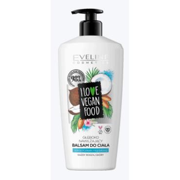 Eveline Cosmetics -  EVELINE COSMETICS I Love Vegan Food balsam do ciała głęboko nawilżający, kokos, migdał 350 ml